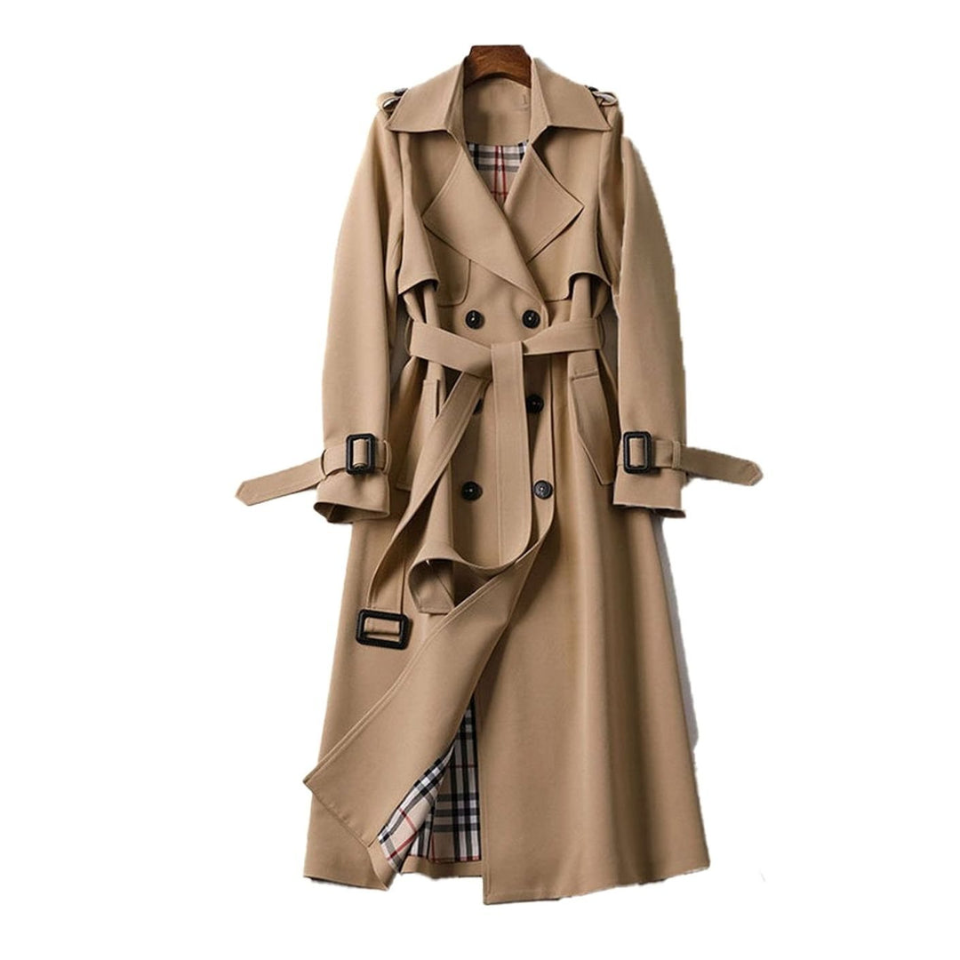 Ellie | Women's Double-Breasted Belted Longline Trench Coat