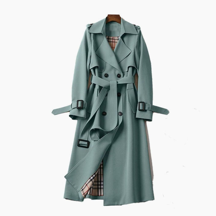Ellie | Women's Double-Breasted Belted Longline Trench Coat