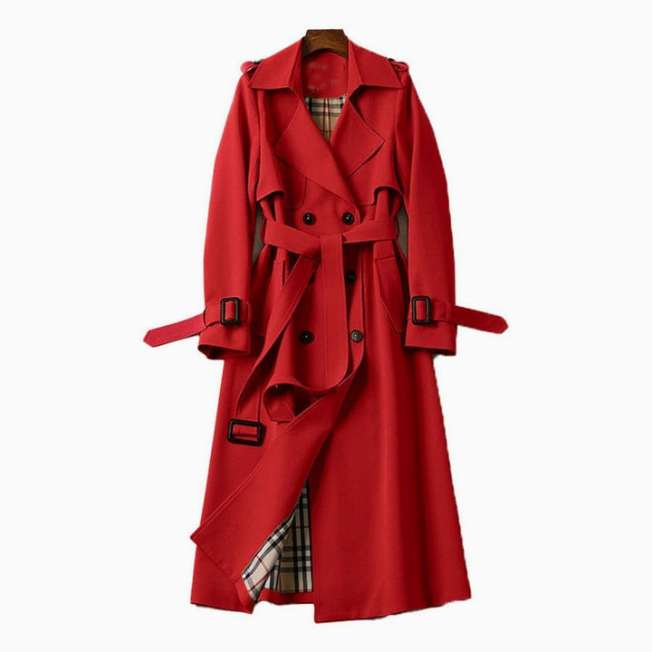 Ellie | Women's Double-Breasted Belted Longline Trench Coat