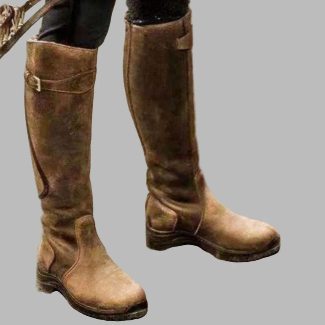 Eloise | Women's Orthopaedic Knee-High Leather Boots Buckle Strap