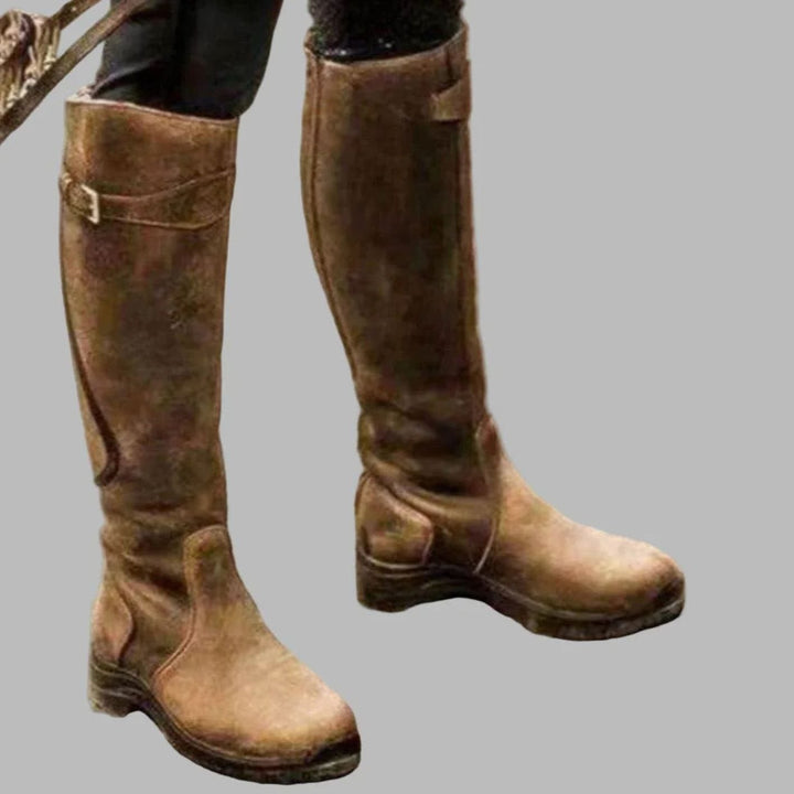 Eloise | Women's Orthopaedic Knee-High Leather Boots Buckle Strap