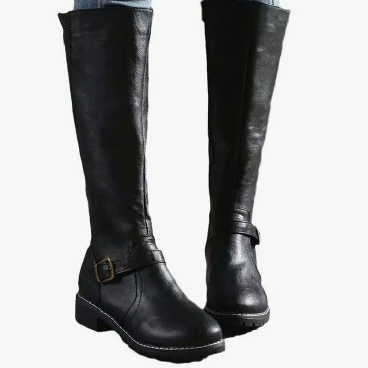 Elsie | Women's Knee-High Buckle-Strap Orthopedic Leather Boots
