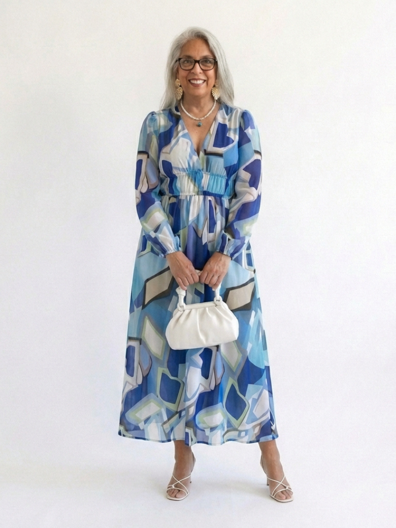 Women's Wedding Guest Maxi Dress | V-Neck Floral