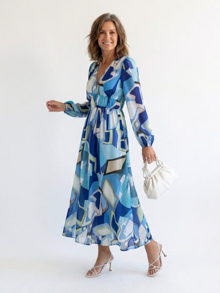 Women's Wedding Guest Maxi Dress | V-Neck Floral