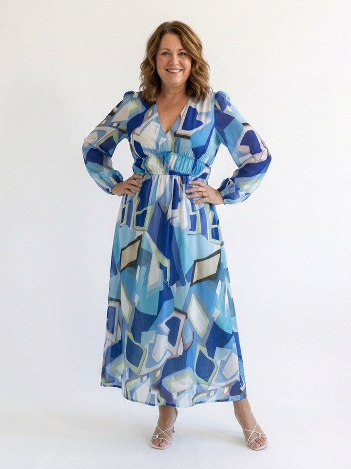 Women's Wedding Guest Maxi Dress | V-Neck Floral