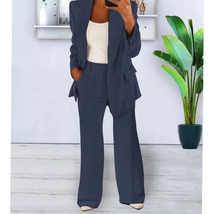Emma | Women's Tailored Two-Piece Blazer Suit Set Wide-Leg Pants
