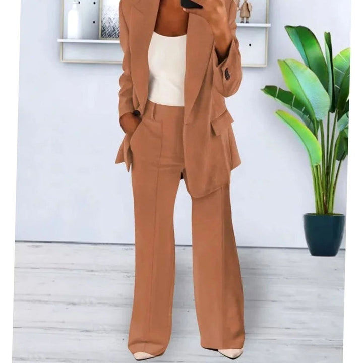 Emma | Women's Tailored Two-Piece Blazer Suit Set Wide-Leg Pants
