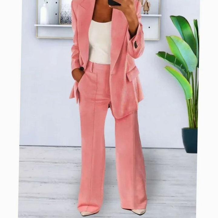Emma | Women's Tailored Two-Piece Blazer Suit Set Wide-Leg Pants