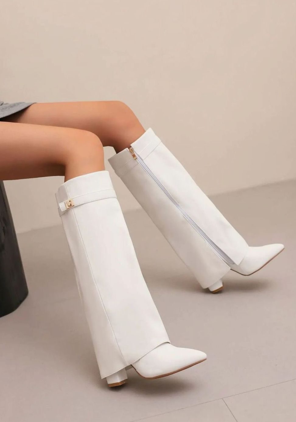 Erica | Women's Suede Knee-High Buckle Strap Thigh-High Boots