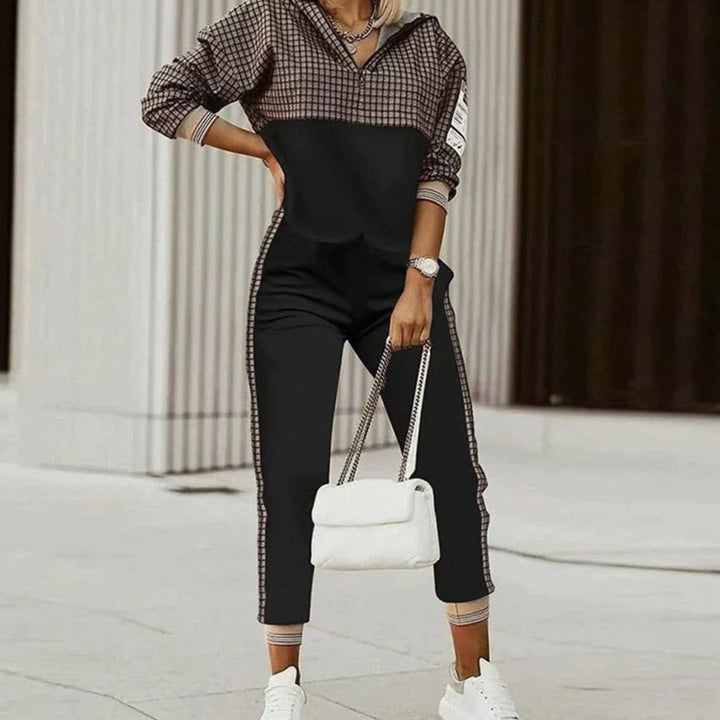 Esther | Women's Relaxed Fit Quarter-Zip Printed Tracksuit Set