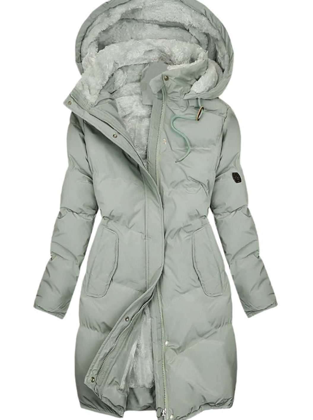 Evelyn | Women's Long Quilted Hooded Fleece-Lined Winter Coat