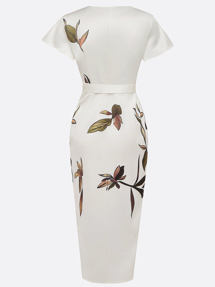Women’s Dress | Printed Wrap Tie Waist