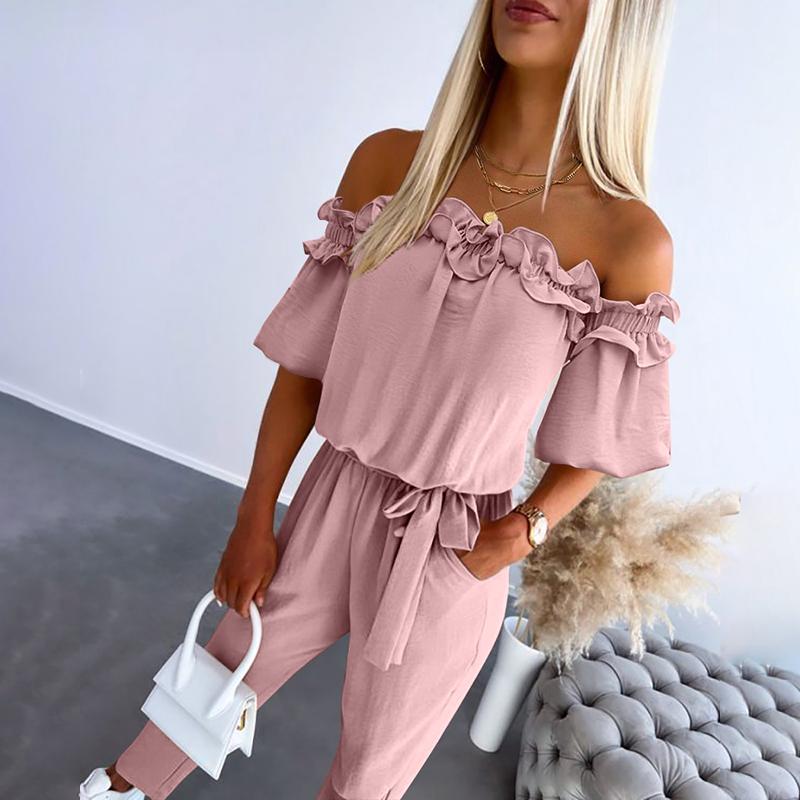 Women’s Jumpsuit | Off Shoulder Tie-Waist