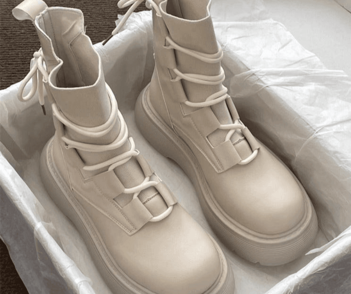 Boots For Women | Lace-Up Ankle Platform Sole