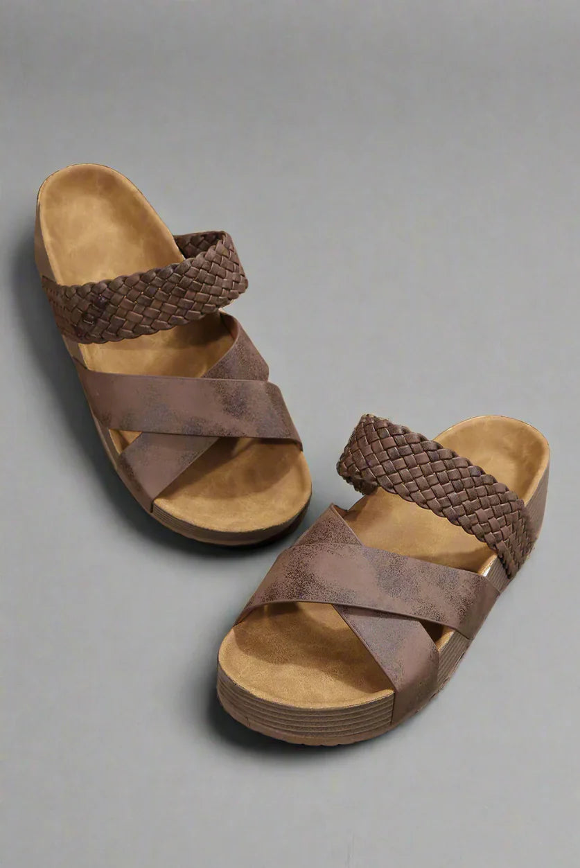 Sandals For Women | Open Toe Platform With Cross Straps