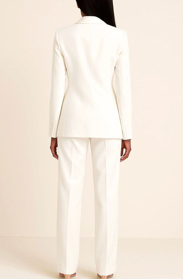 Felicity | Women's Tailored Single-Button Blazer Wide-Leg Pants Suit Set