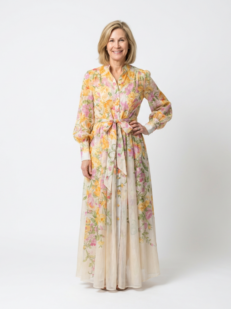 Women's Floral Maxi Dress | Long Sleeve