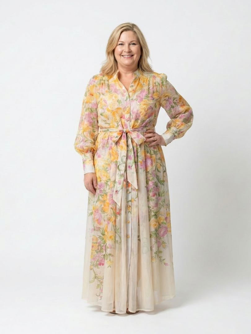 Women's Floral Maxi Dress | Long Sleeve