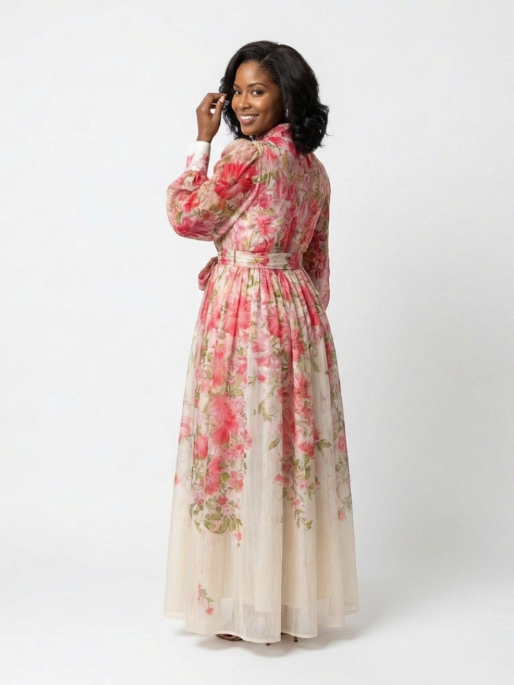 Women's Floral Maxi Dress | Long Sleeve