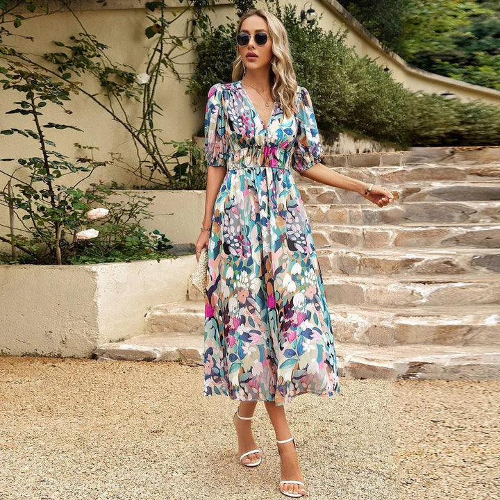 Women's Midi Sundress | V-Neck Casual