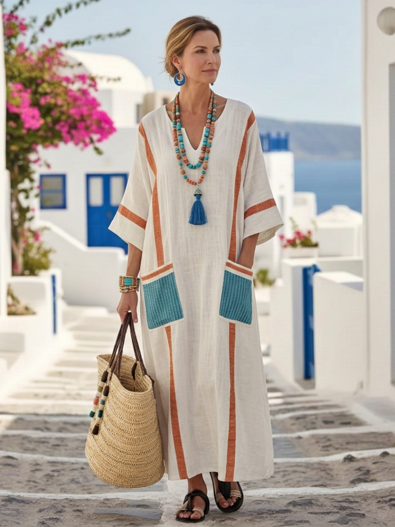 Women's Maxi Sundress | V-Neck Pocket