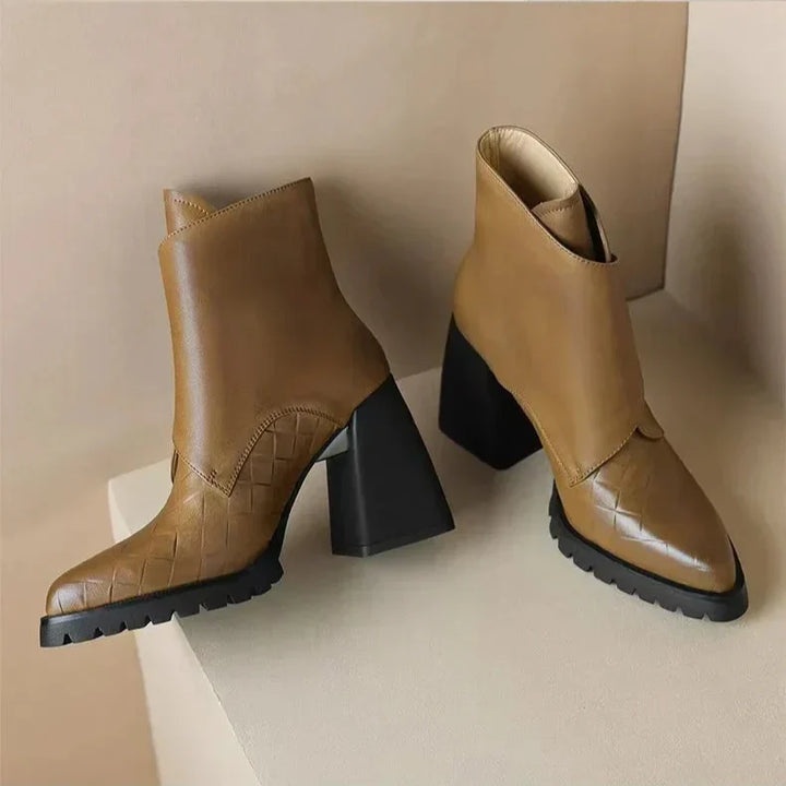 Boots For Women | Ankle Block Heel With Strap Detail