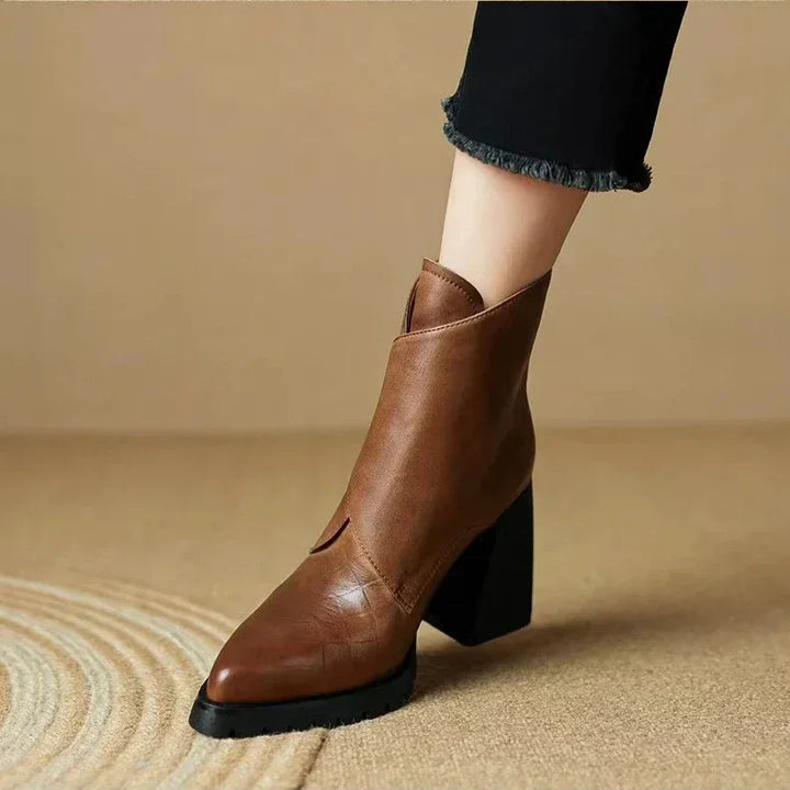 Boots For Women | Ankle Block Heel With Strap Detail