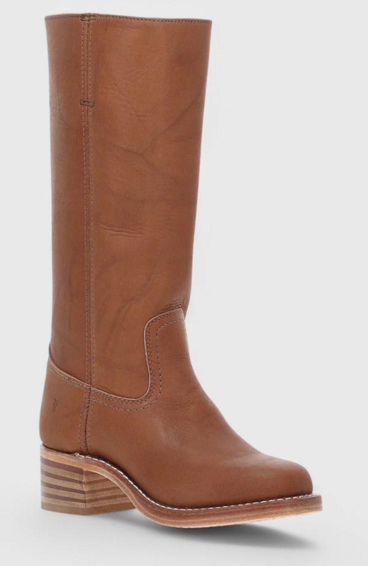Geraldine | Women's Leather Stacked-Heel Knee-High Boots