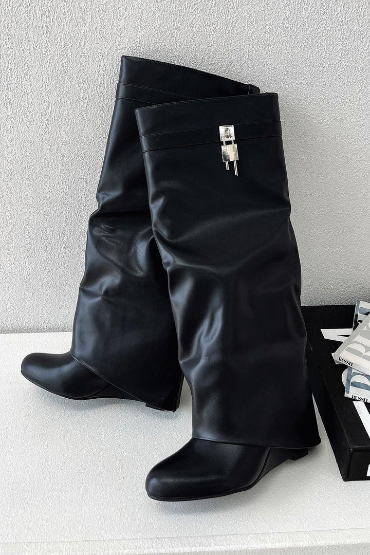 Boots For Women | Knee High Block Heel With Seam Detailing