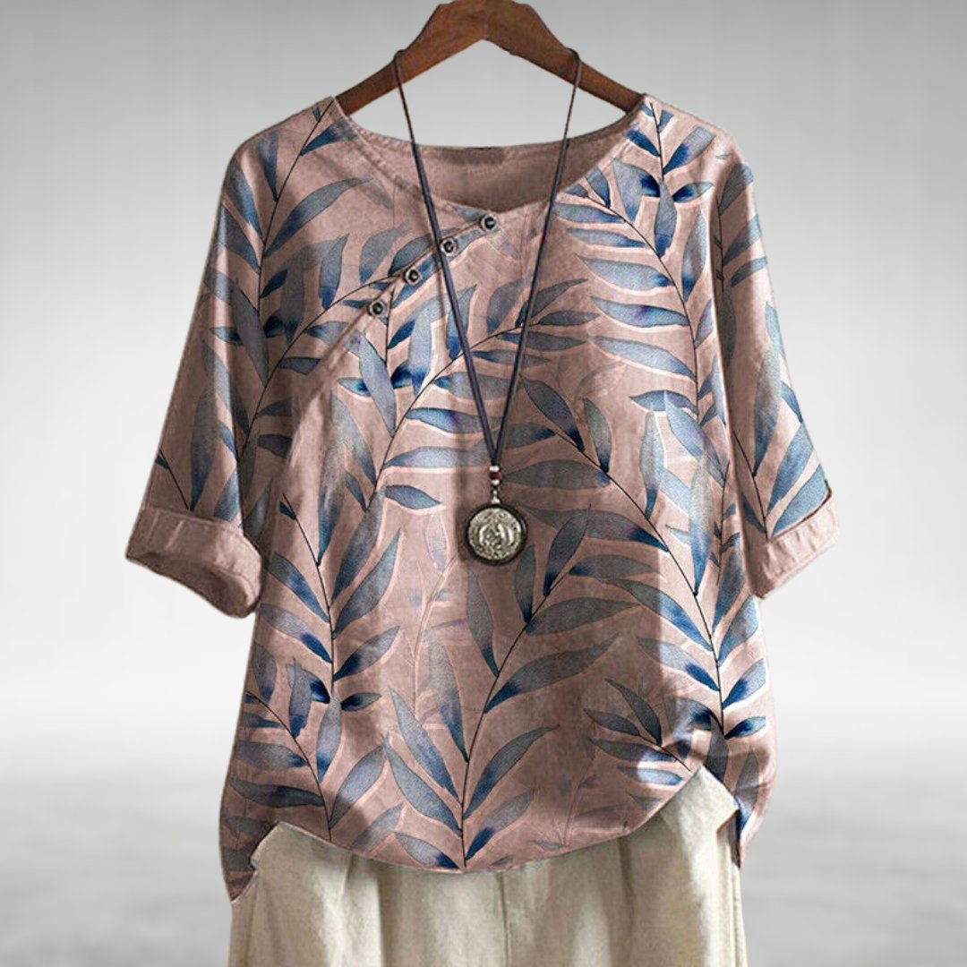 Woman’s Blouse | Printed Asymmetric Button