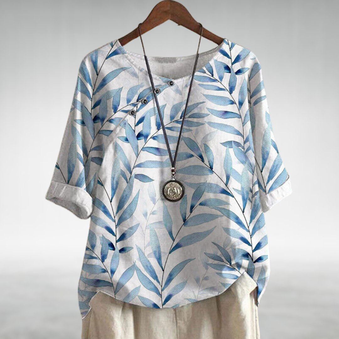 Woman’s Blouse | Printed Asymmetric Button