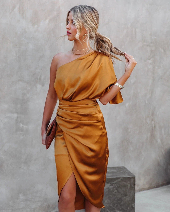 Women's Cocktail Midi Dress | Side Slit