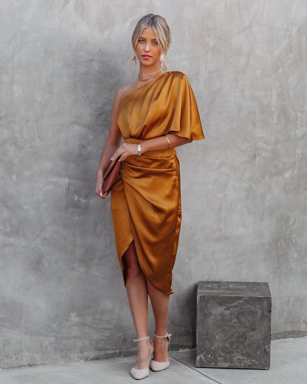 Women's Cocktail Midi Dress | Side Slit