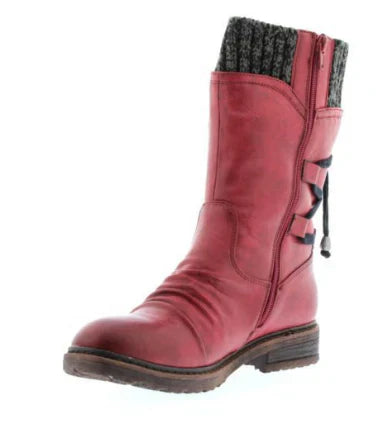 Boots For Women | Mid-Calf Lace-Up With Sock-Style Cuff