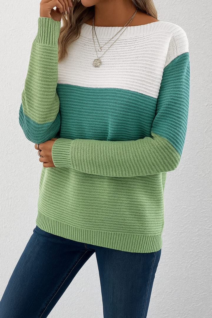 Women's Sweater | Long Sleeve Color Block