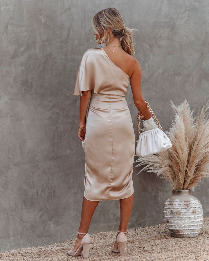 Women's Cocktail Midi Dress | Side Slit