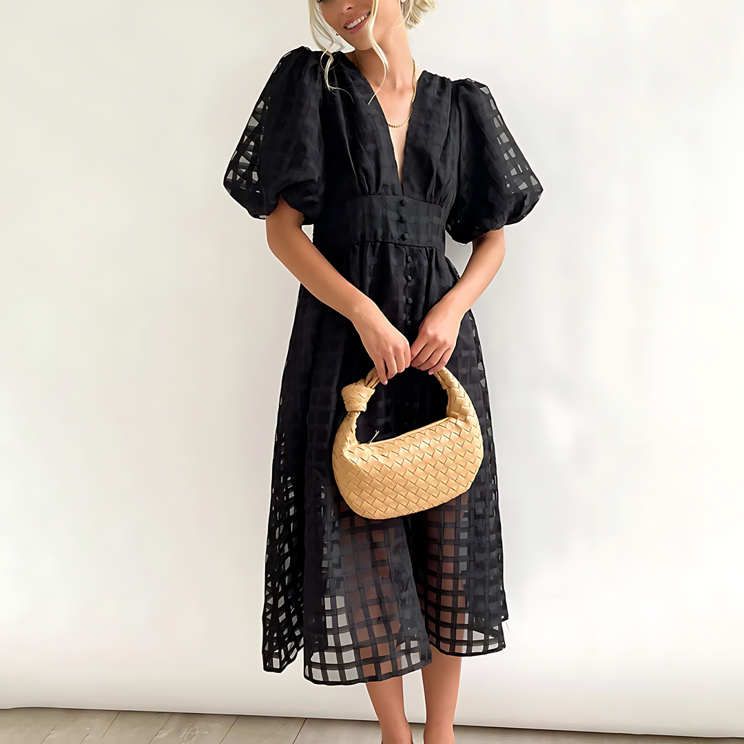 Women's Wedding Guest Midi Dress | V-Neck Wrap