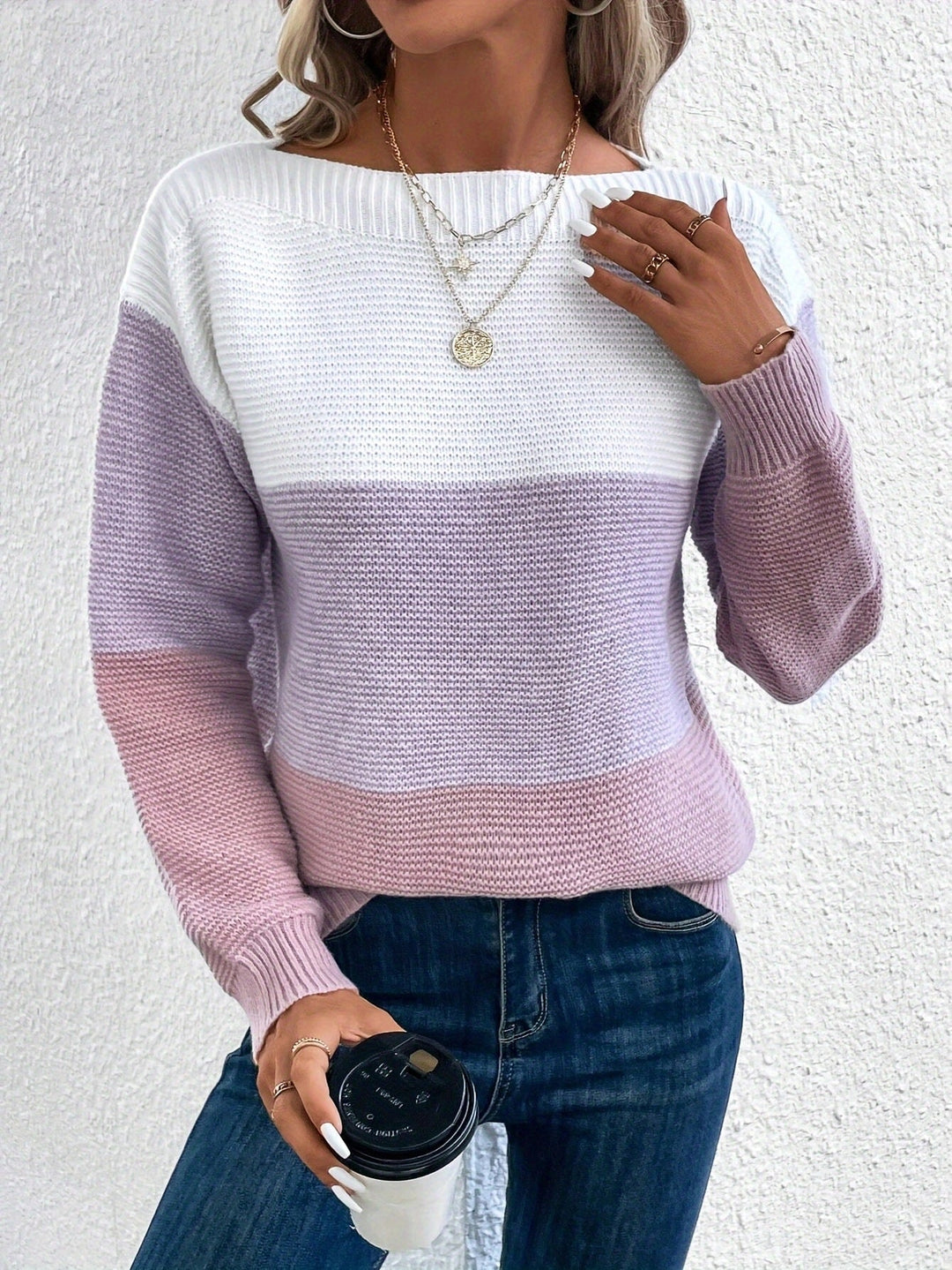 Women's Sweater | Long Sleeve Color Block