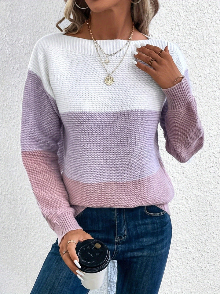 Women's Sweater | Long Sleeve Color Block