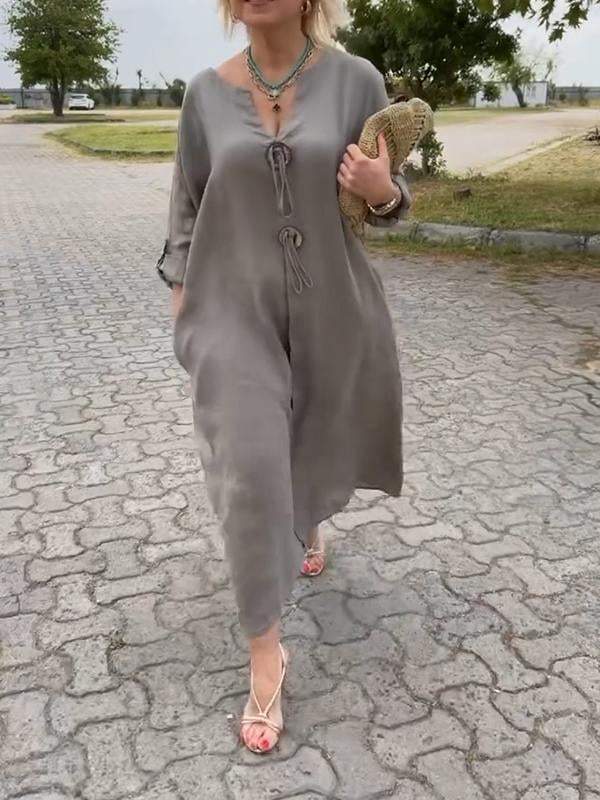 Women's Long Sleeve Dress | Scoop Neck Midi