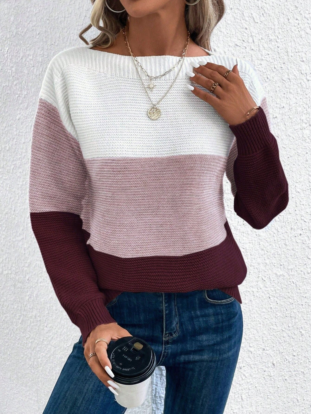 Women's Sweater | Long Sleeve Color Block