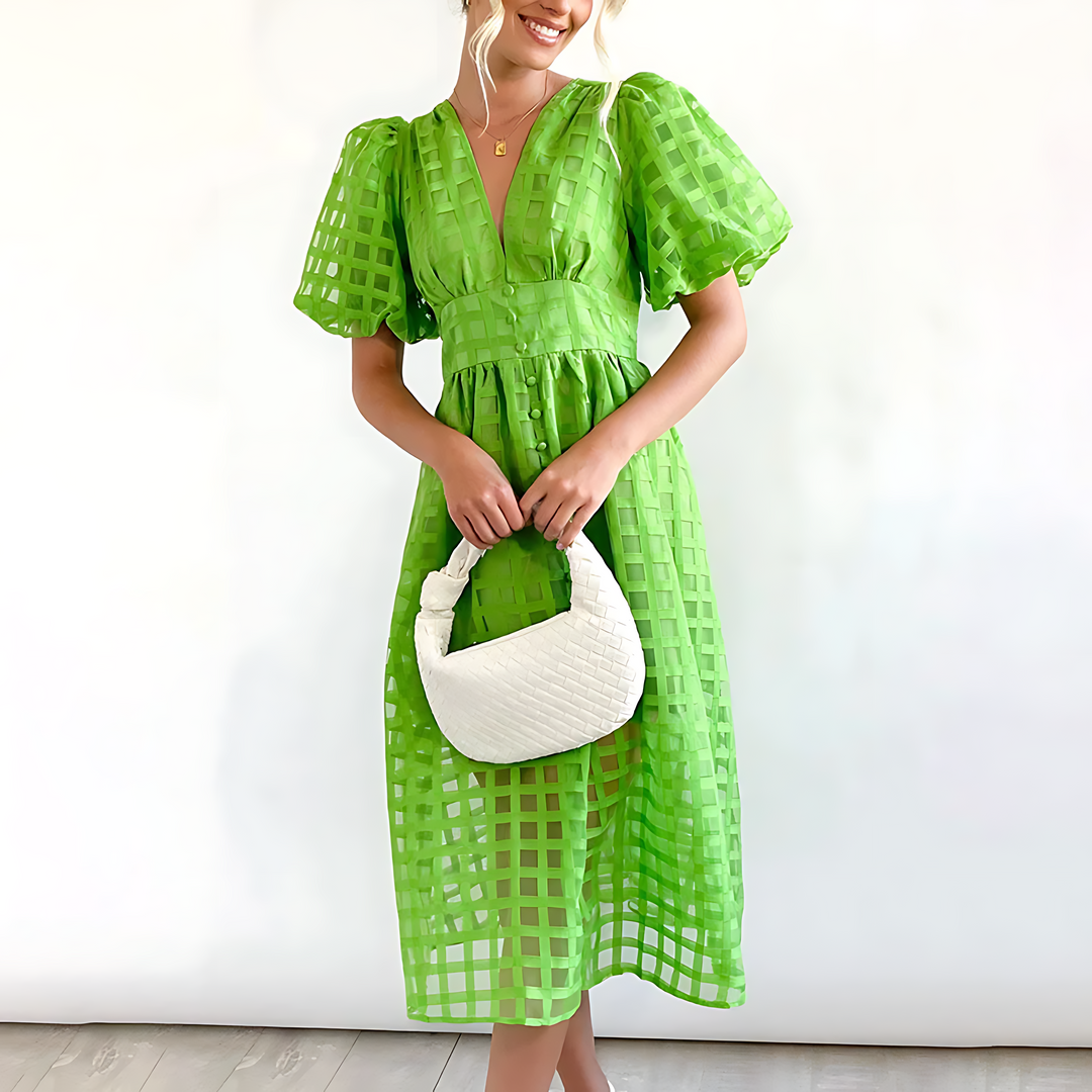 Women's Wedding Guest Midi Dress | V-Neck Wrap