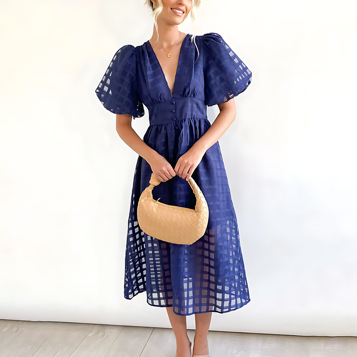 Women's Wedding Guest Midi Dress | V-Neck Wrap