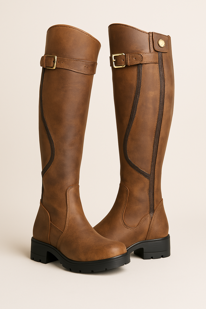 Knee-High Boots for Women | Buckle Lug Sole