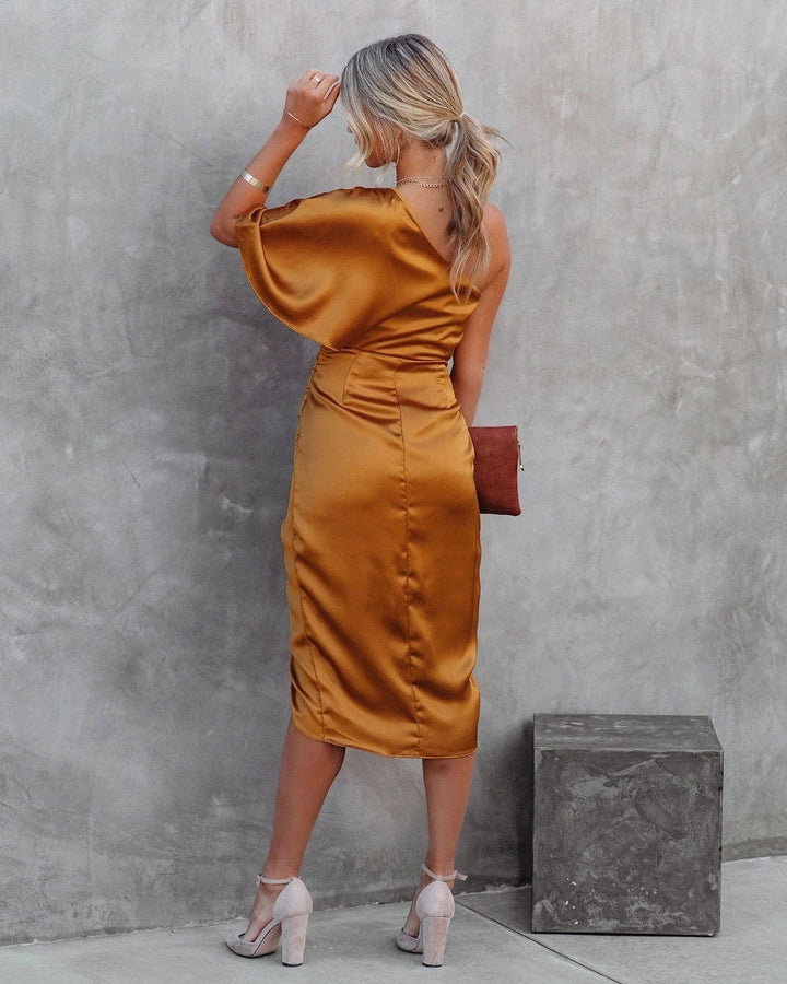 Women's Cocktail Midi Dress | Side Slit