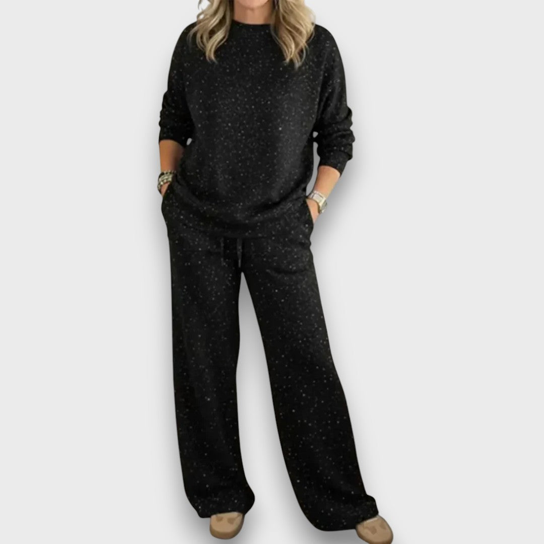 Women's Two-Piece Lounge Set | Adjustable Drawstring Pants Detail