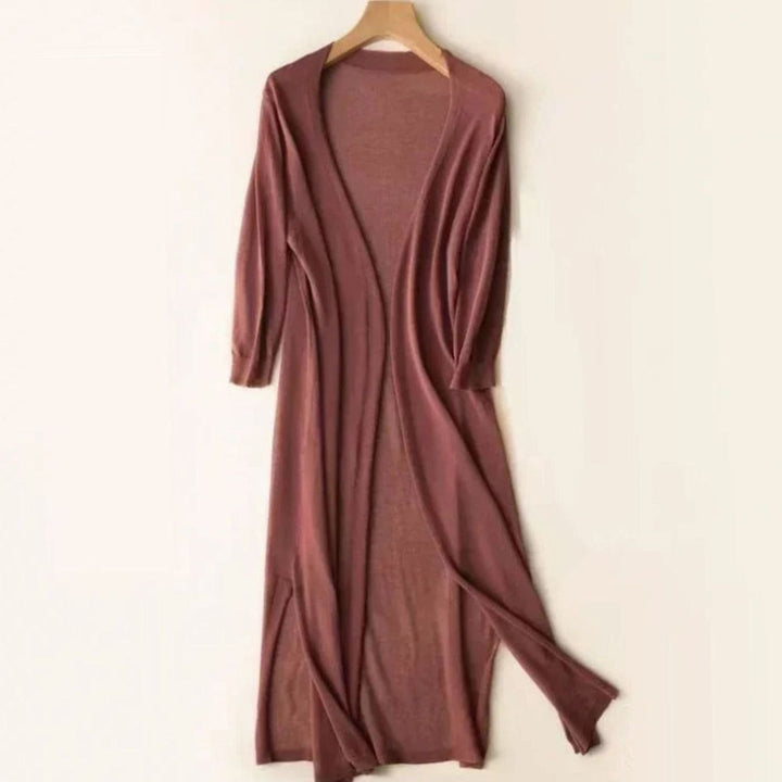 Iris | Women's Relaxed Open-Front Lightweight Knit Long Cardigan