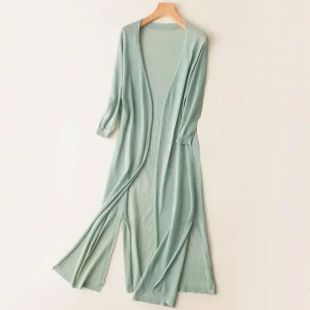 Iris | Women's Relaxed Open-Front Lightweight Knit Long Cardigan