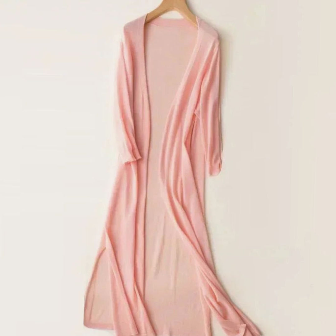 Iris | Women's Relaxed Open-Front Lightweight Knit Long Cardigan