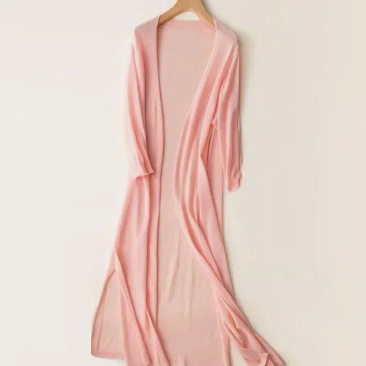 Iris | Women's Relaxed Open-Front Lightweight Knit Long Cardigan